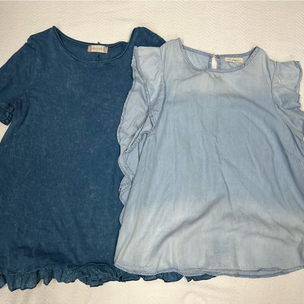 Two Altar'd State fluttery / flowy blue small blouses